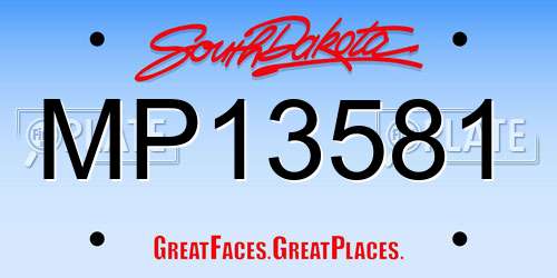 MP13581 South Dakota License Plate