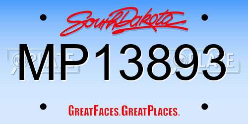 MP13893 South Dakota License Plate
