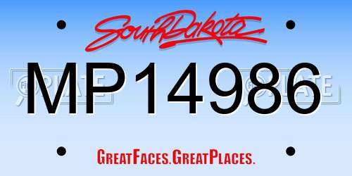 MP14986 South Dakota License Plate