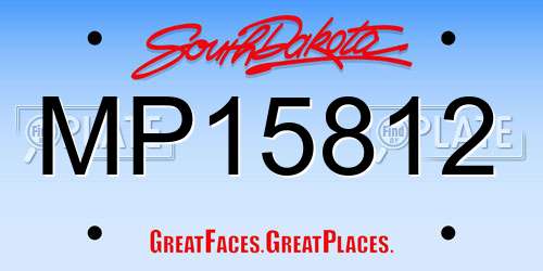 MP15812 South Dakota License Plate