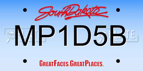 MP1D5B South Dakota License Plate