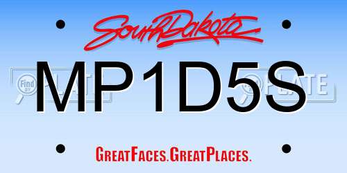MP1D5S South Dakota License Plate