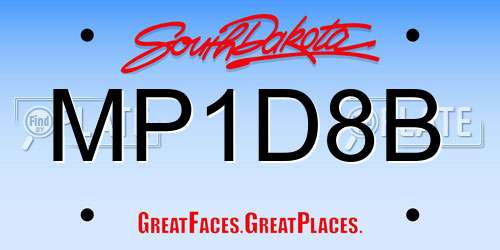 MP1D8B South Dakota License Plate