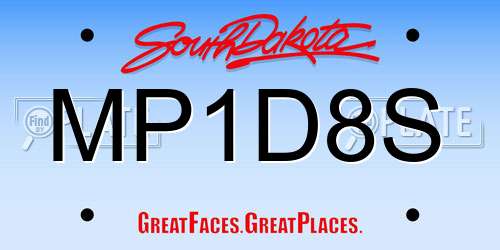 MP1D8S South Dakota License Plate