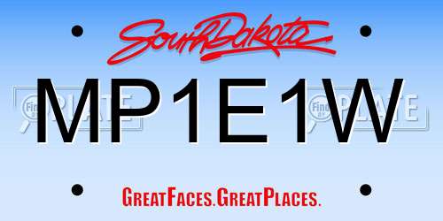 MP1E1W South Dakota License Plate