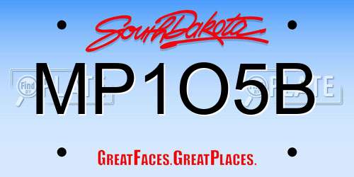 MP1O5B South Dakota License Plate