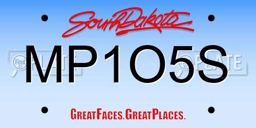 MP1O5S South Dakota License Plate