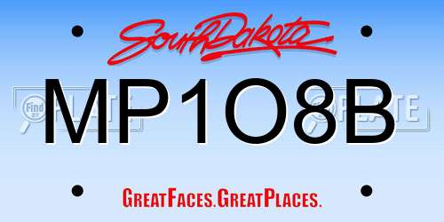 MP1O8B South Dakota License Plate