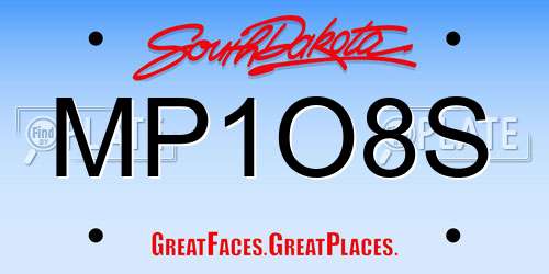MP1O8S South Dakota License Plate