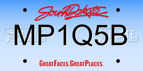 MP1Q5B South Dakota License Plate