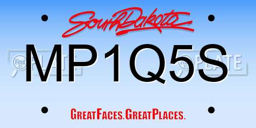 MP1Q5S South Dakota License Plate