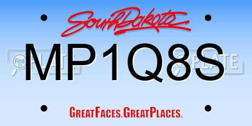 MP1Q8S South Dakota License Plate