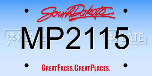 MP2115 South Dakota License Plate