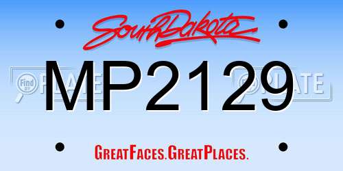 MP2129 South Dakota License Plate