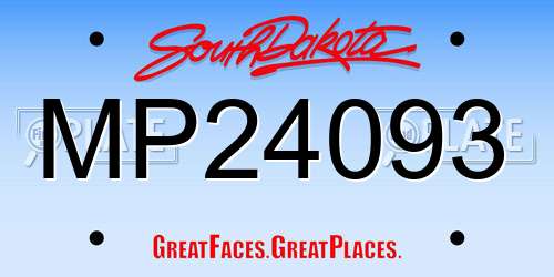 MP24093 South Dakota License Plate