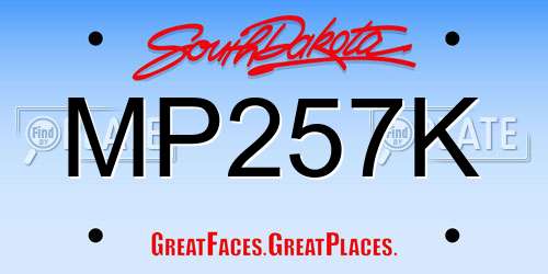 MP257K South Dakota License Plate