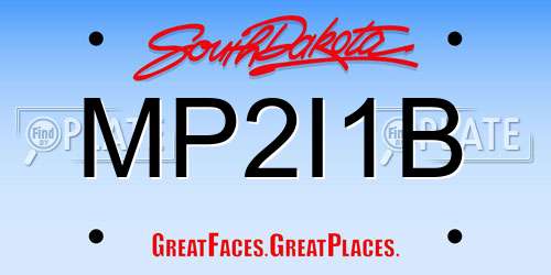 MP2I1B South Dakota License Plate