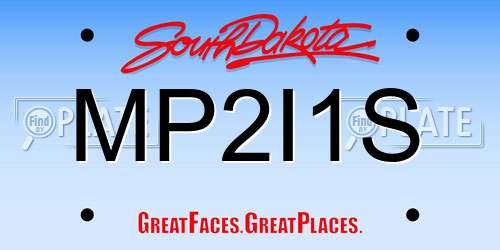 MP2I1S South Dakota License Plate