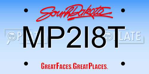 MP2I8T South Dakota License Plate