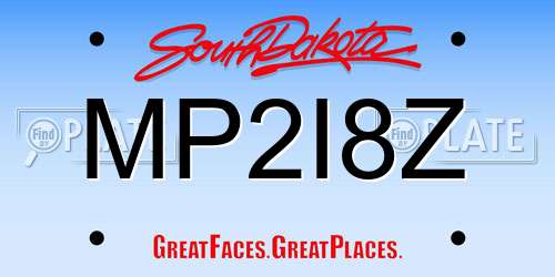 MP2I8Z South Dakota License Plate