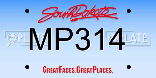 MP314 South Dakota License Plate