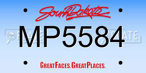 MP5584 South Dakota License Plate