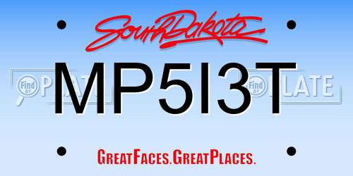 MP5I3T South Dakota License Plate