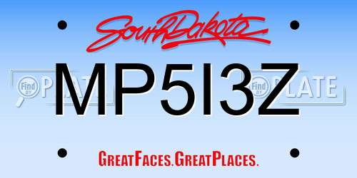 MP5I3Z South Dakota License Plate