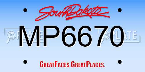 MP6670 South Dakota License Plate