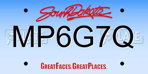 MP6G7Q South Dakota License Plate
