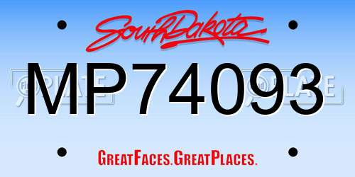 MP74093 South Dakota License Plate