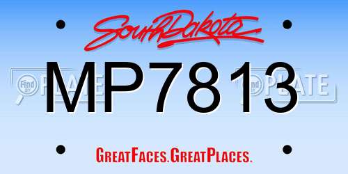 MP7813 South Dakota License Plate
