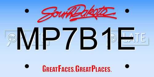 MP7B1E South Dakota License Plate