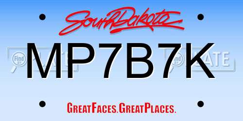 MP7B7K South Dakota License Plate