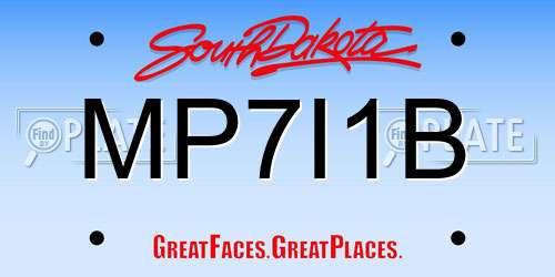 MP7I1B South Dakota License Plate