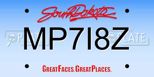 MP7I8Z South Dakota License Plate