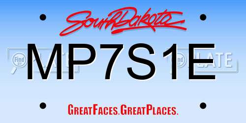 MP7S1E South Dakota License Plate