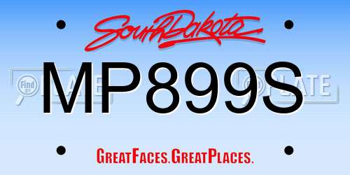 MP899S South Dakota License Plate