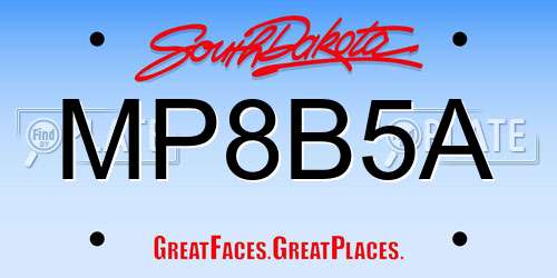MP8B5A South Dakota License Plate