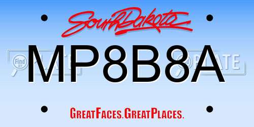MP8B8A South Dakota License Plate