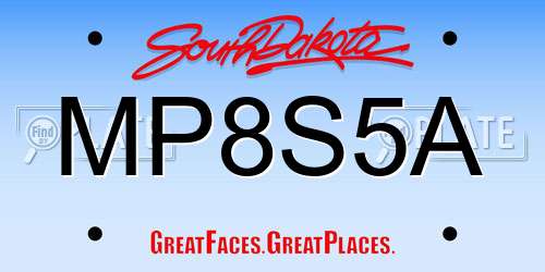 MP8S5A South Dakota License Plate