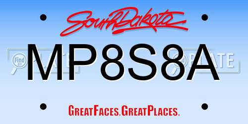 MP8S8A South Dakota License Plate