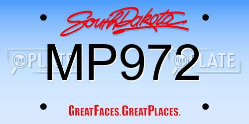 MP972 South Dakota License Plate