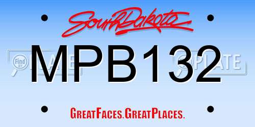 MPB132 South Dakota License Plate