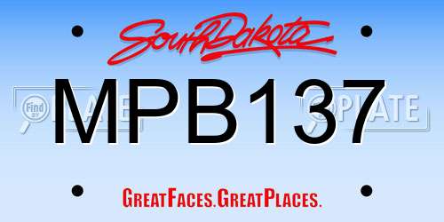 MPB137 South Dakota License Plate