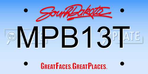 MPB13T South Dakota License Plate