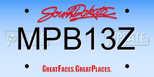 MPB13Z South Dakota License Plate