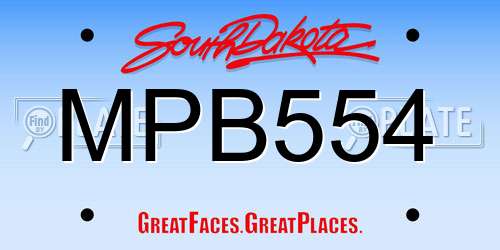 MPB554 South Dakota License Plate