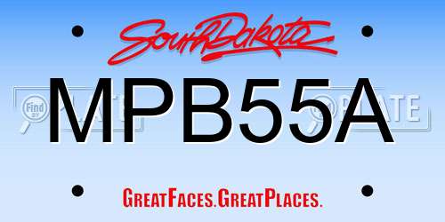 MPB55A South Dakota License Plate