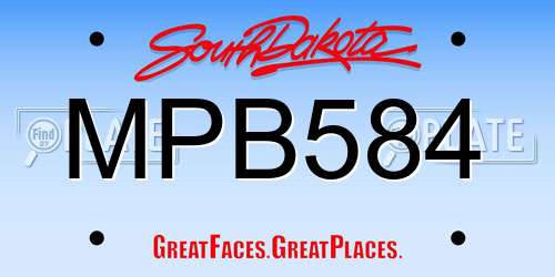 MPB584 South Dakota License Plate